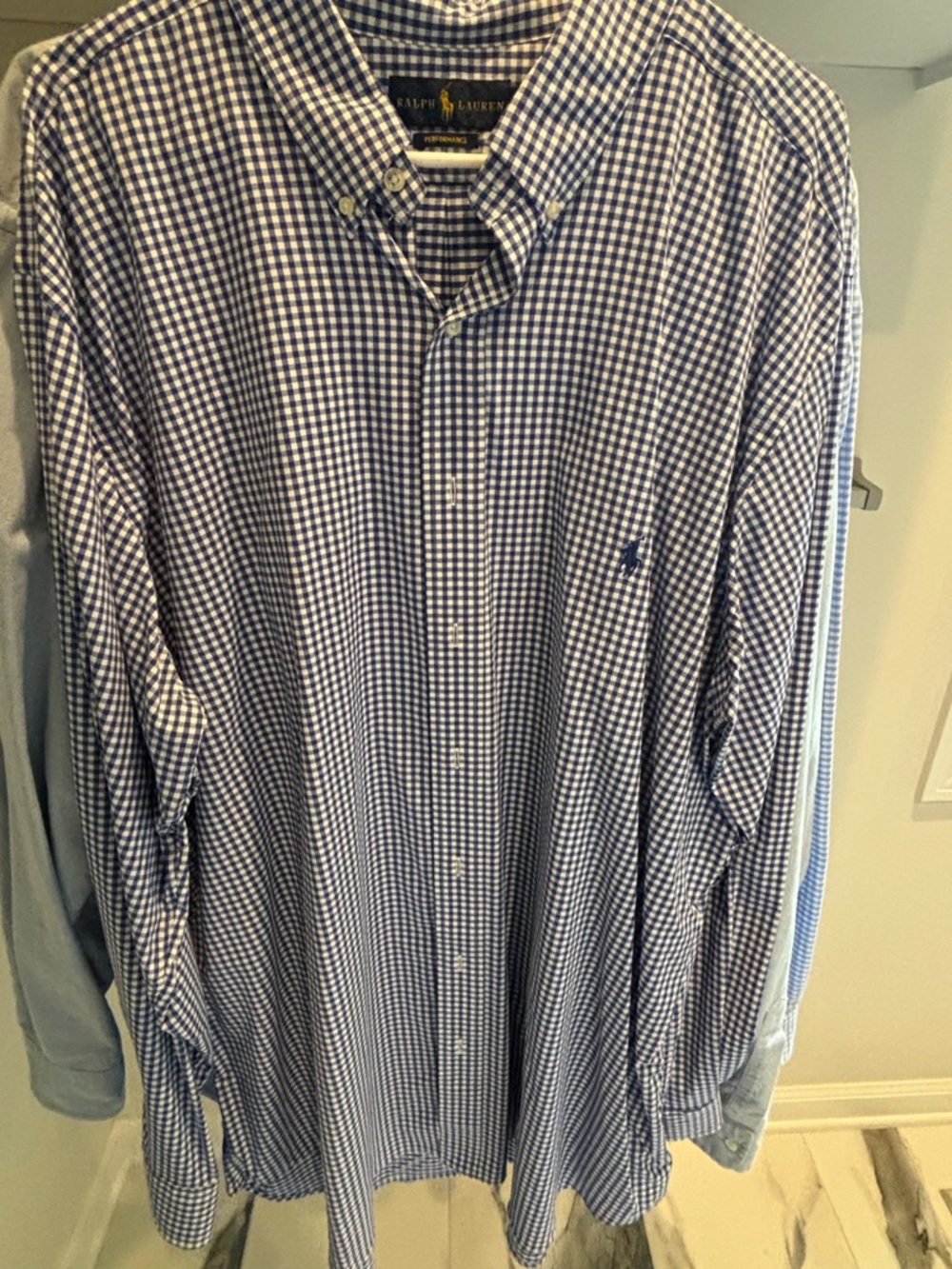 Ralph Lauren Blue Gingham performance lightweight Button-Down Shirt